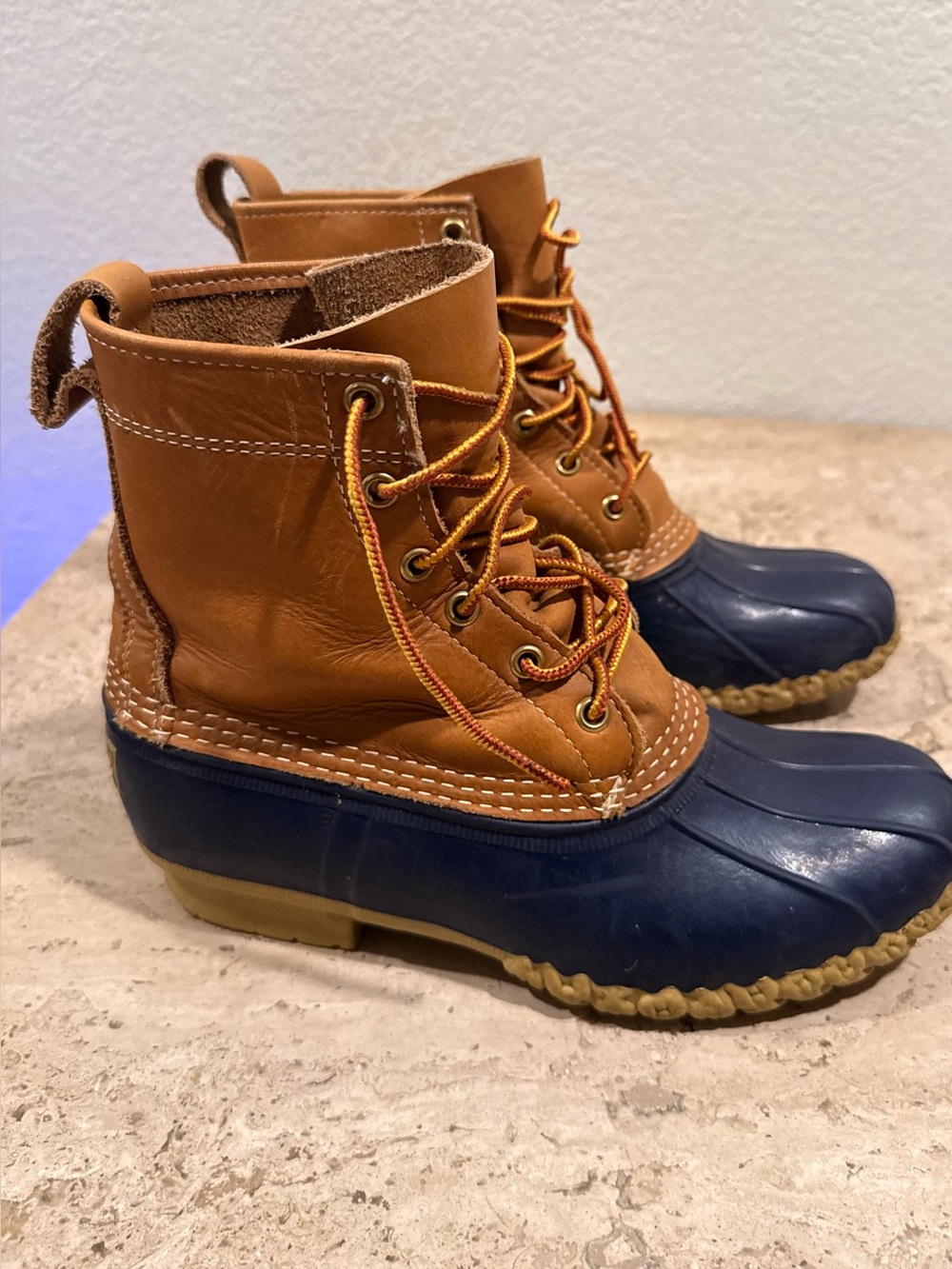 L.L. BEAN Bean Boot Leather Lace Up Winter Boots Made in Maine